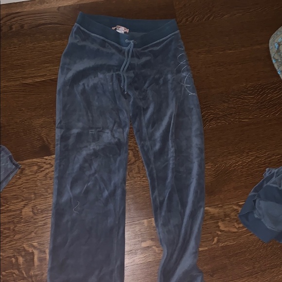 juicy couture teal velvet track pants - Picture 1 of 4